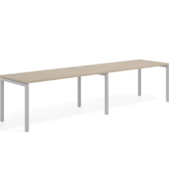 Mesa de oficina progresiva doble Kube, fondo 80cm, estructura aluminio