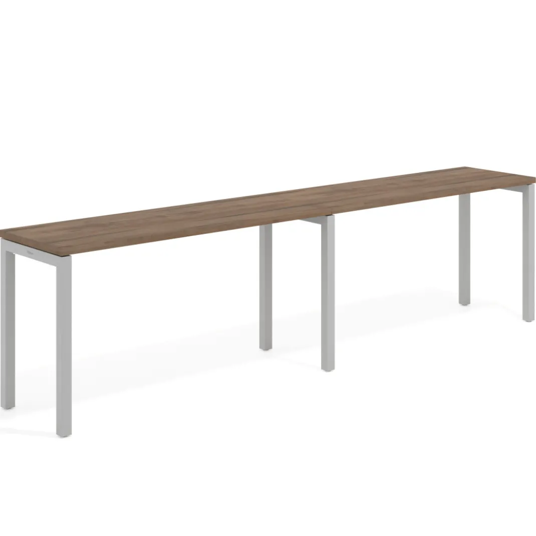 Mesa de oficina progresiva doble Kube, fondo 50cm, estructura aluminio