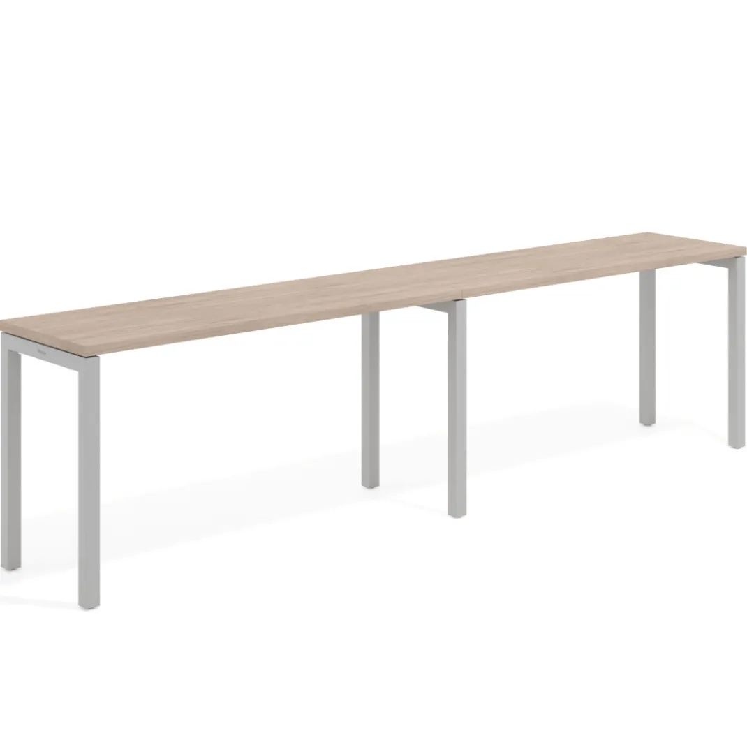 Mesa de oficina progresiva doble Kube, fondo 50cm, estructura aluminio