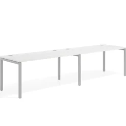 Mesa de oficina progresiva doble Kube, fondo 80cm, estructura aluminio