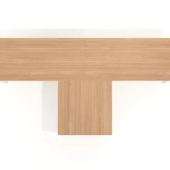 Mesa de oficina progresiva doble con ala extensión Kube, estructura blanca