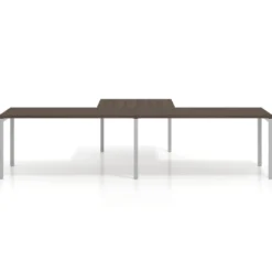 Mesa de oficina progresiva doble con ala extensión Kube, estructura blanca