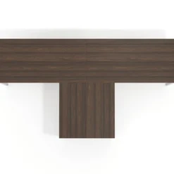 Mesa de oficina progresiva doble con ala extensión Kube, estructura blanca