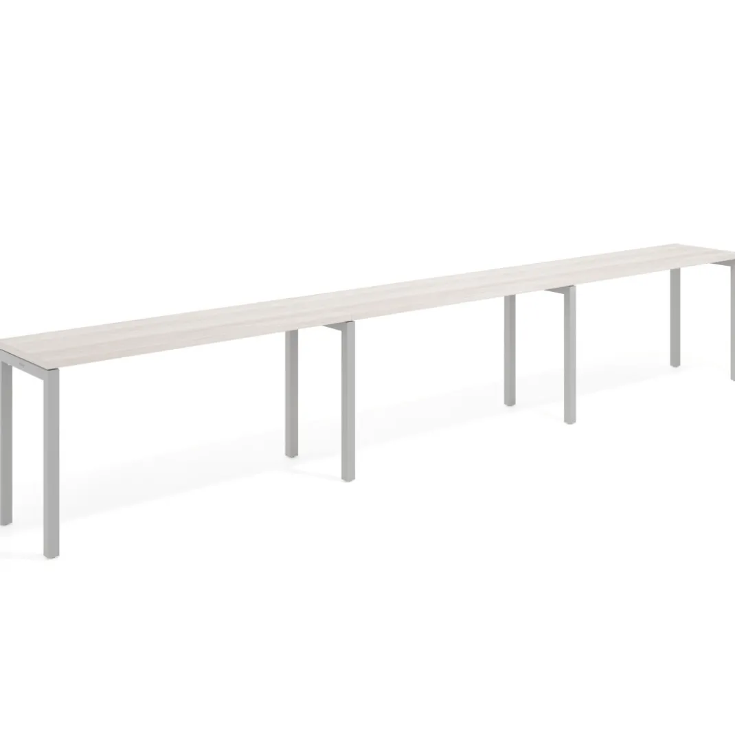 Mesa de oficina progresiva triple Kube, fondo 50cm, estructura aluminio