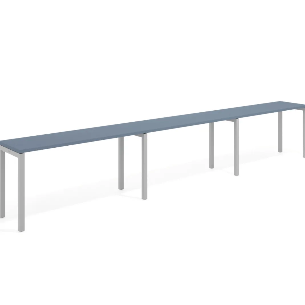 Mesa de oficina progresiva triple Kube, fondo 50cm, estructura aluminio