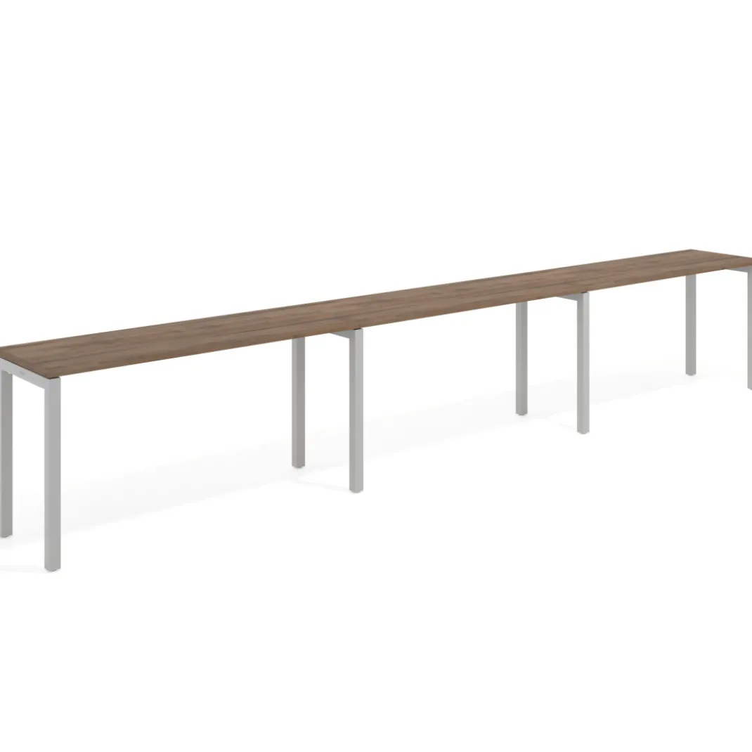 Mesa de oficina progresiva triple Kube, fondo 50cm, estructura aluminio