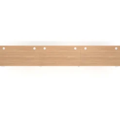 Mesa de oficina progresiva triple Kube, fondo 80cm, estructura blanca