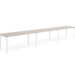 Mesa de oficina progresiva triple Kube, fondo 80cm, estructura blanca