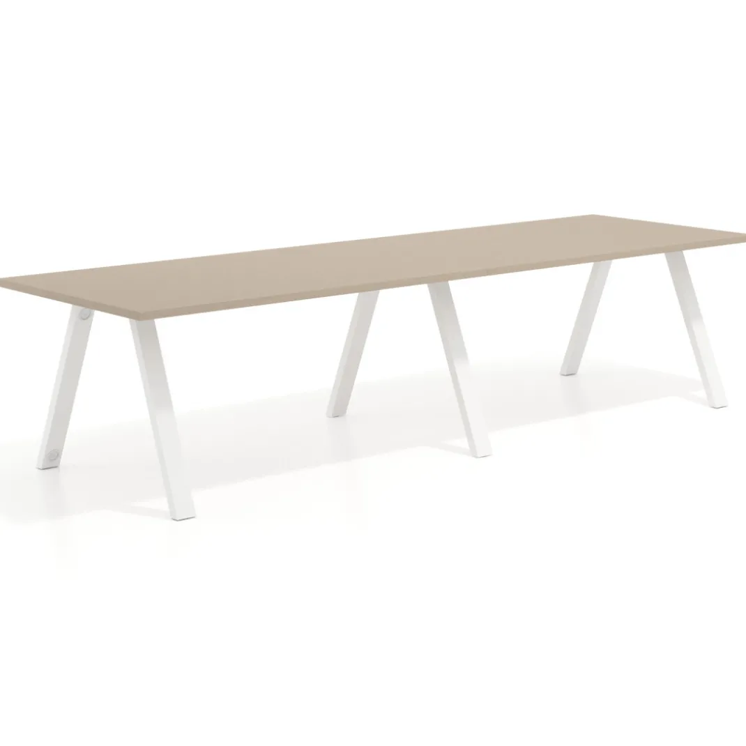 Mesa de oficina progresiva UvePro doble, fondo 100cm, estructura blanca