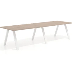 Mesa de oficina progresiva UvePro doble, fondo 100cm, estructura blanca