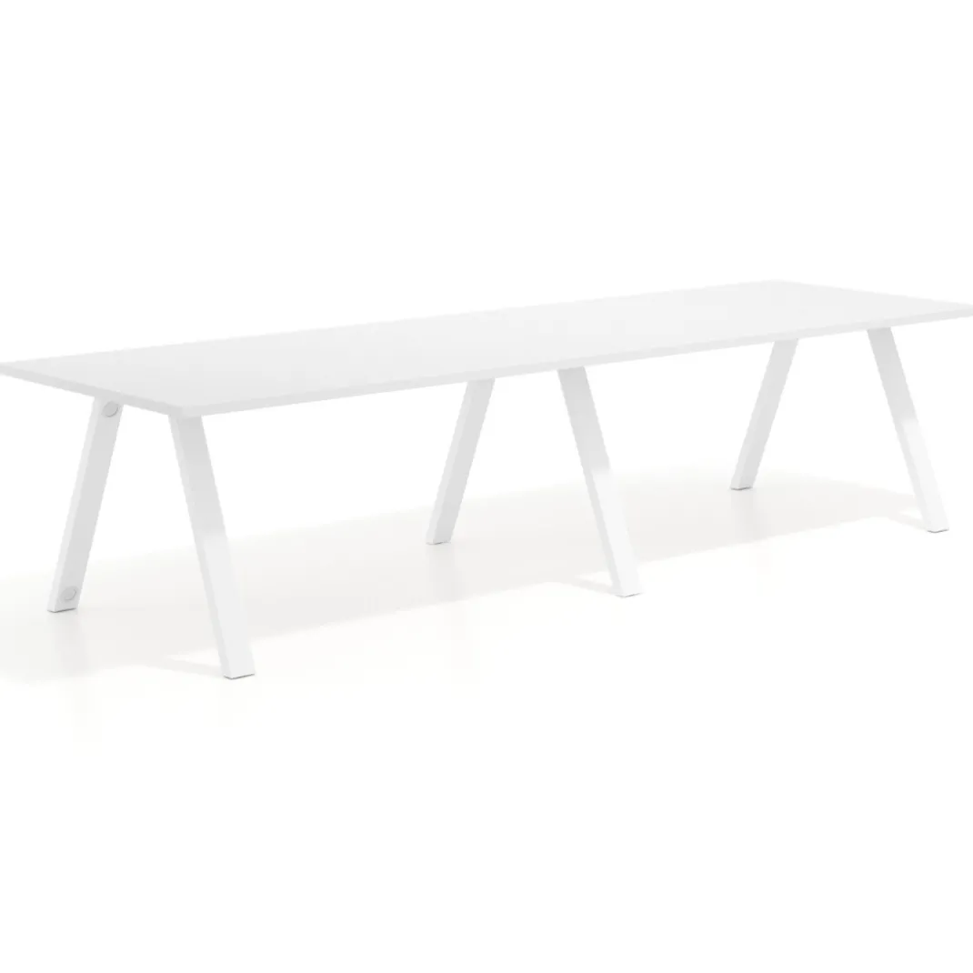 Mesa de oficina progresiva UvePro doble, fondo 100cm, estructura blanca