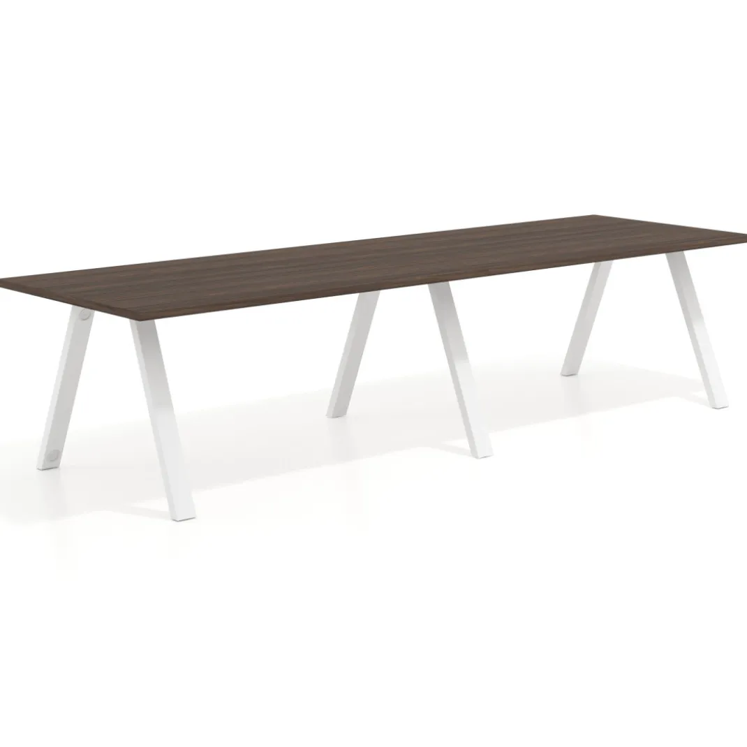 Mesa de oficina progresiva UvePro doble, fondo 100cm, estructura blanca