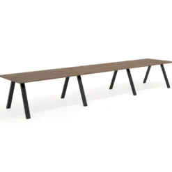 Mesa de oficina progresiva UvePro triple, fondo 100cm, estructura negra