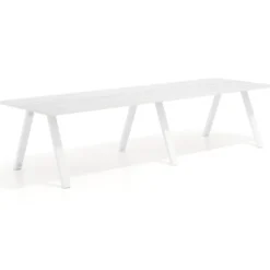 Mesa de oficina progresiva UvePro doble, fondo 100cm, estructura blanca