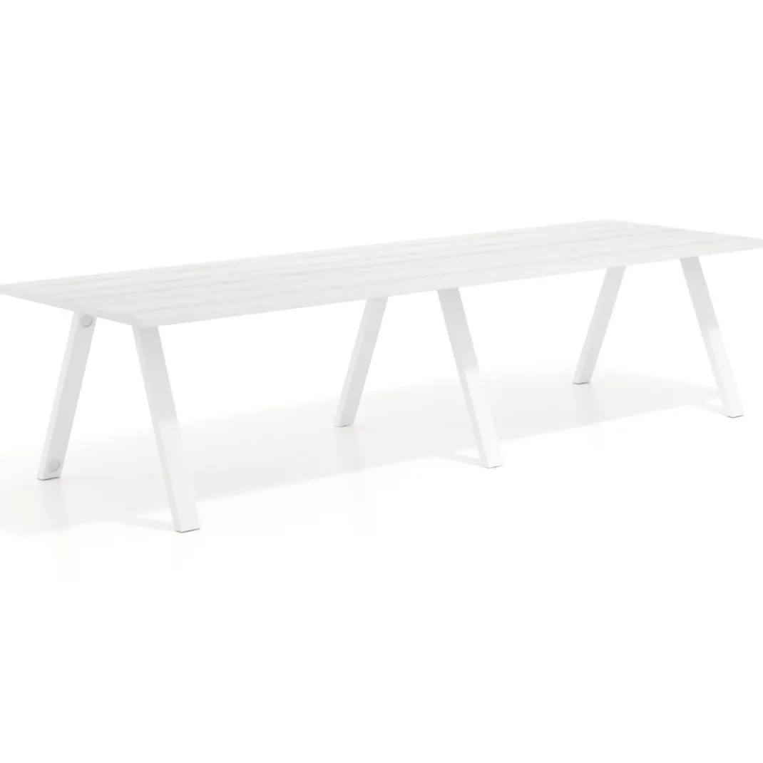 Mesa de oficina progresiva UvePro doble, fondo 100cm, estructura blanca
