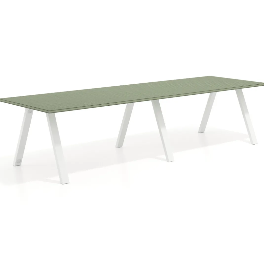 Mesa de oficina progresiva UvePro doble, fondo 100cm, estructura blanca
