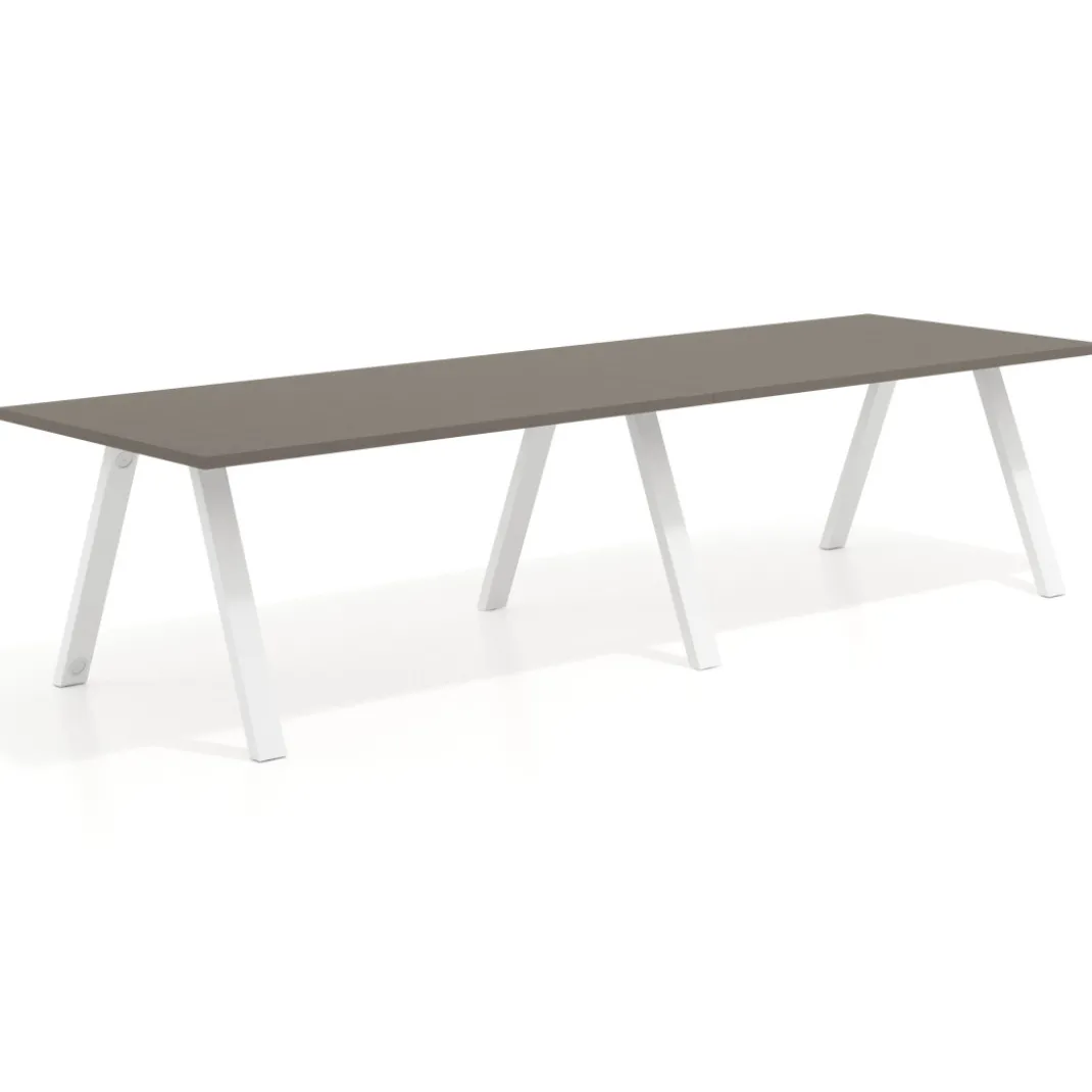 Mesa de oficina progresiva UvePro doble, fondo 100cm, estructura blanca