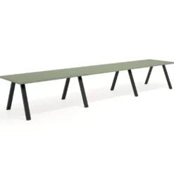 Mesa de oficina progresiva UvePro triple, fondo 100cm, estructura negra
