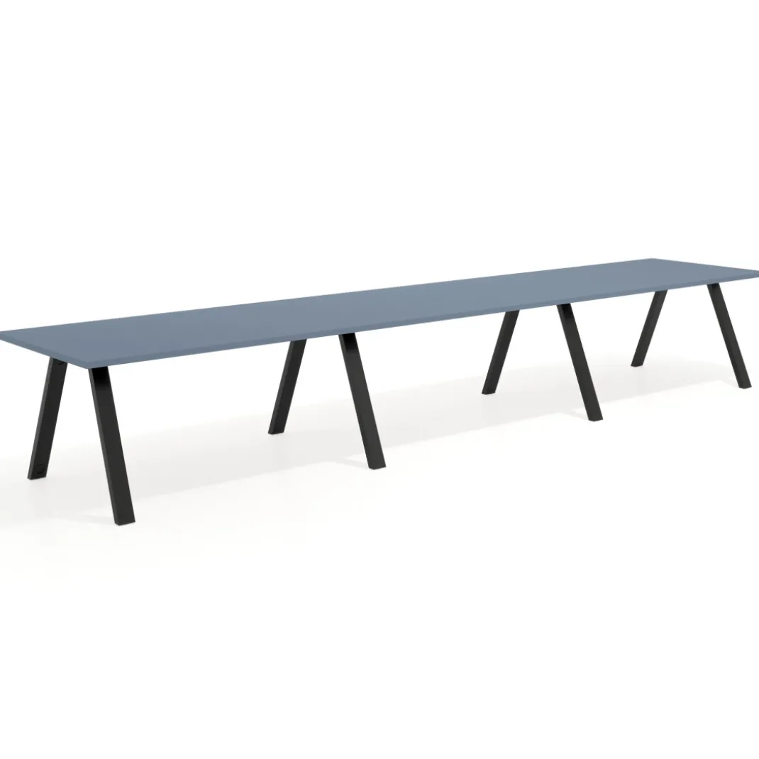 Mesa de oficina progresiva UvePro triple, fondo 100cm, estructura negra