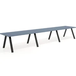 Mesa de oficina progresiva UvePro triple, fondo 100cm, estructura negra