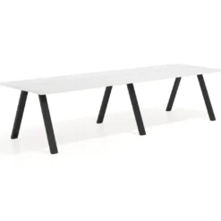 Mesa de oficina progresiva UvePro doble, fondo 100cm, estructura negra