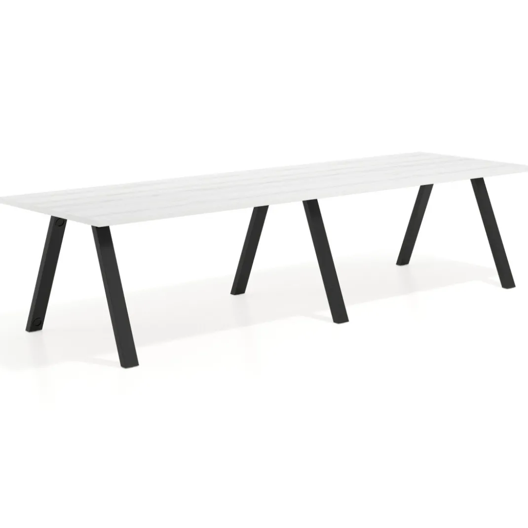 Mesa de oficina progresiva UvePro doble, fondo 100cm, estructura negra