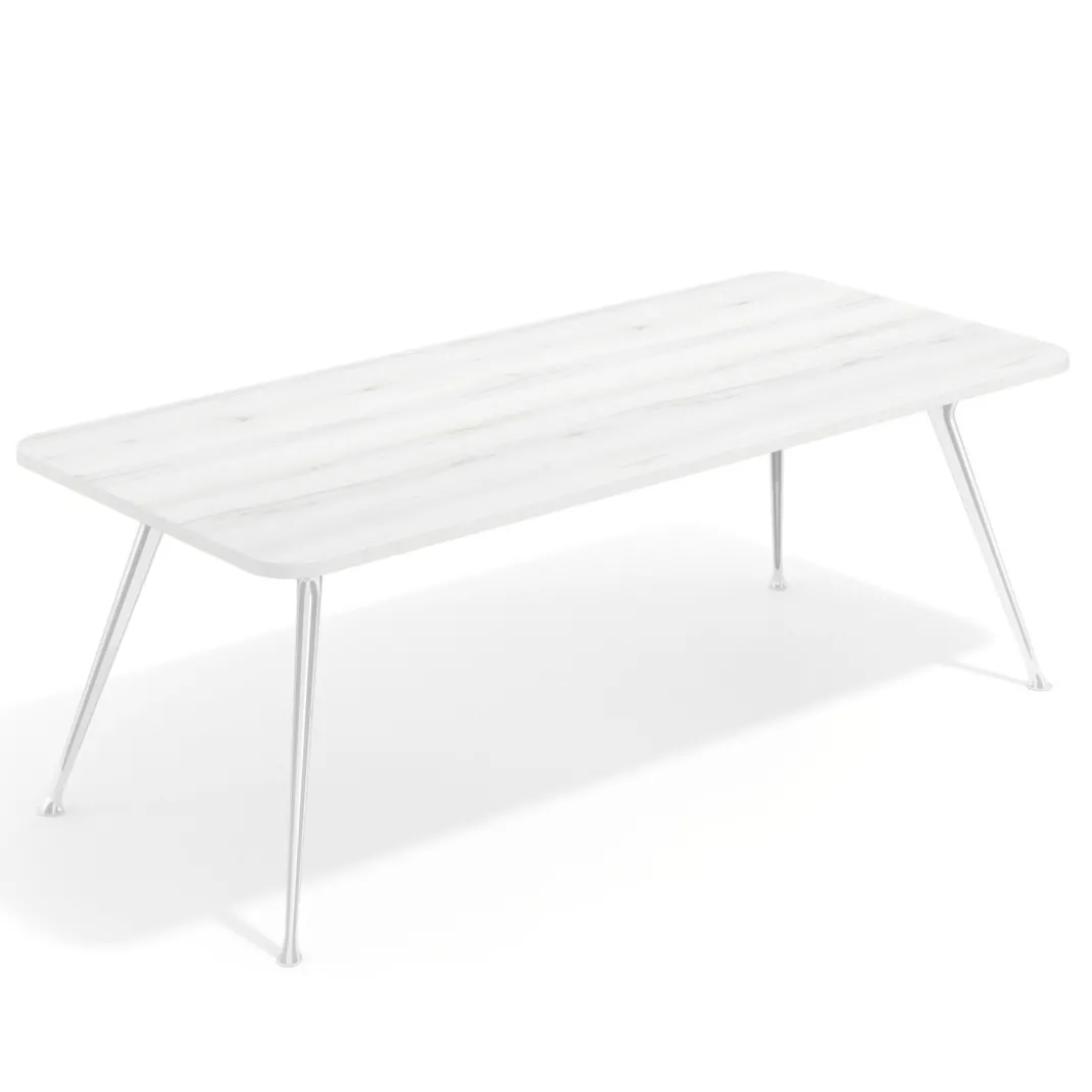 Mesa de oficina Tekno fondo 100, patas aluminio inyectado, estructura cromada