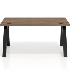 Mesa de oficina UvePro fondo 80cm, estructura negra con patas de metal