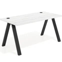 Mesa de oficina UvePro fondo 80cm, estructura negra con patas de metal