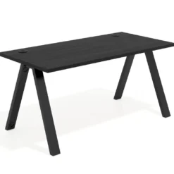 Mesa de oficina UvePro fondo 80cm, estructura negra con patas de metal
