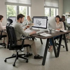 Mesa de oficina UvePro, sobre ergonómico 80cm, estructura blanca con patas metálicas