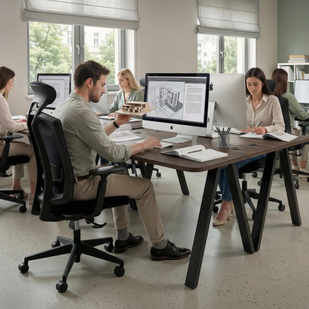 Mesa de oficina UvePro, sobre ergonómico 80cm, estructura blanca con patas metálicas