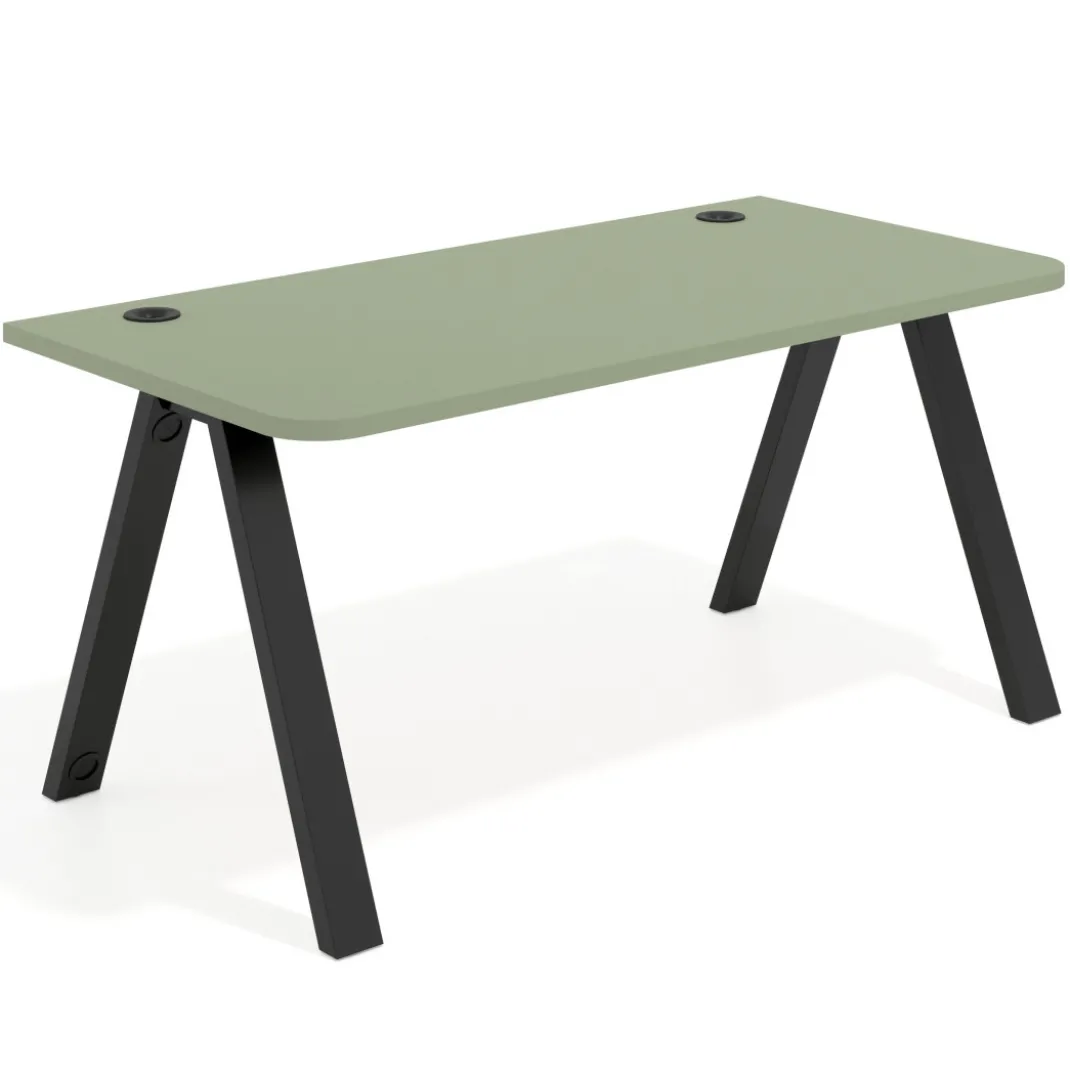 Mesa de oficina UvePro, sobre ergonómico 80cm, estructura negra con patas metálicas