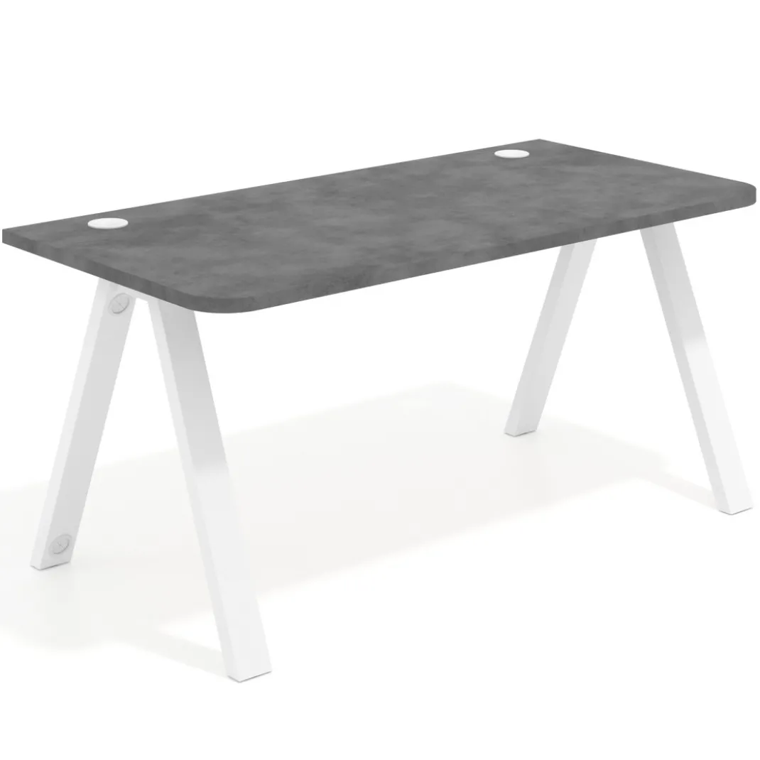 Mesa de oficina UvePro, sobre ergonómico 80cm, estructura negra con patas metálicas