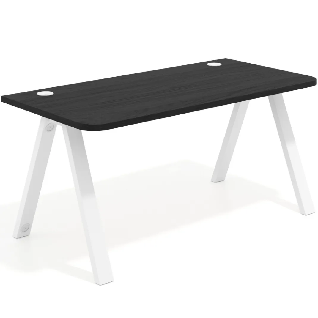 Mesa de oficina UvePro, sobre ergonómico 80cm, estructura blanca con patas metálicas
