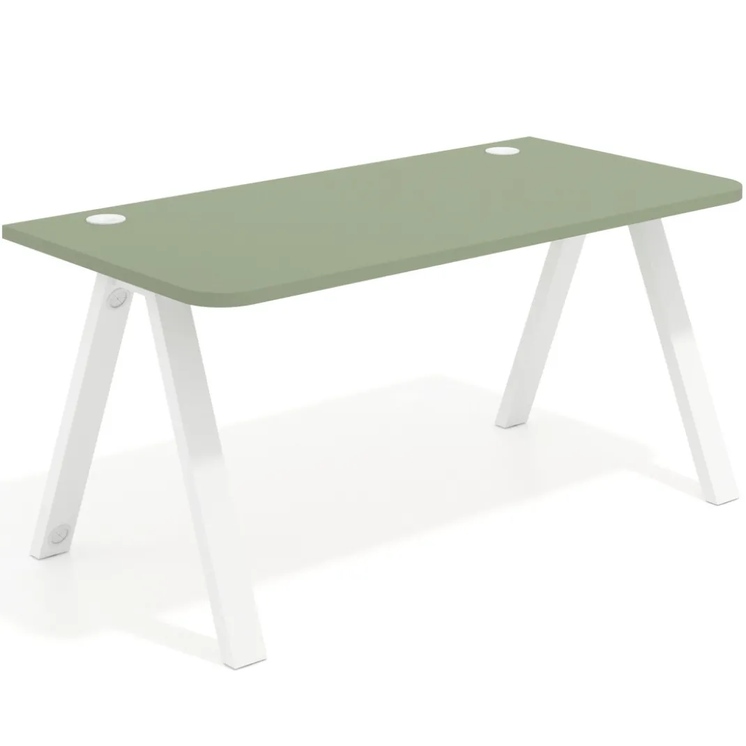 Mesa de oficina UvePro, sobre ergonómico 80cm, estructura negra con patas metálicas