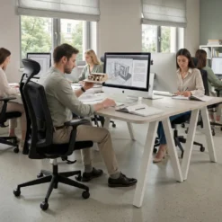 Mesa de oficina UvePro, sobre ergonómico 80cm, estructura negra con patas metálicas