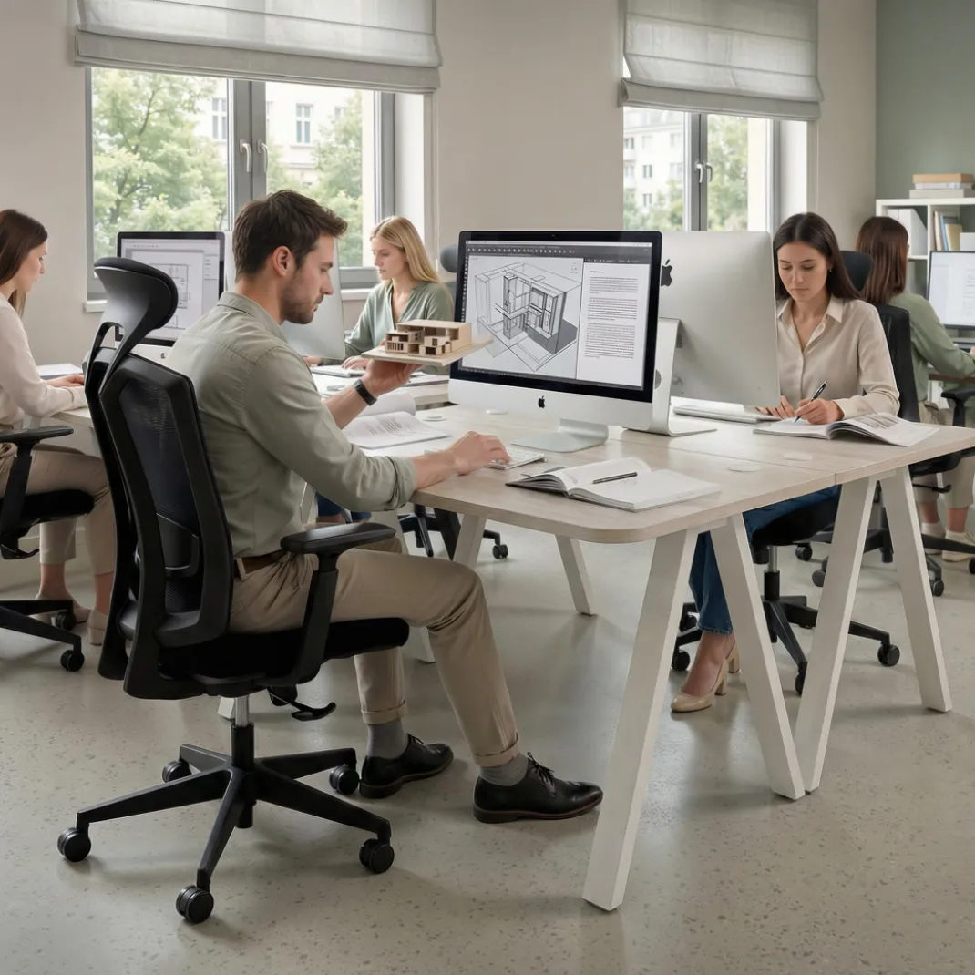 Mesa de oficina UvePro, sobre ergonómico 80cm, estructura negra con patas metálicas