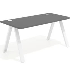 Mesa de oficina UvePro, sobre ergonómico 80cm, estructura blanca con patas metálicas
