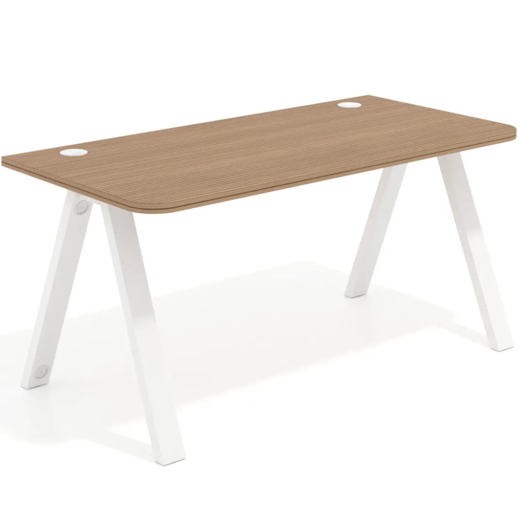 Mesa de oficina UvePro, sobre ergonómico 80cm, estructura blanca con patas metálicas