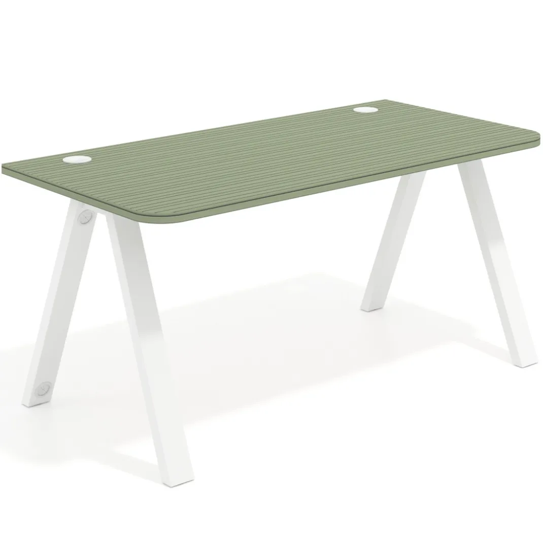 Mesa de oficina UvePro, sobre ergonómico 80cm, estructura blanca con patas metálicas