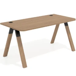 Mesa de oficina UvePro, sobre ergonómico 80cm, estructura negra con patas de madera