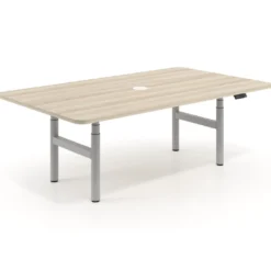 Mesa de Reuniones Elevable Erghos Core estructura blanca canto curvo