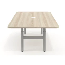 Mesa de Reuniones Elevable Erghos Core estructura blanca canto curvo