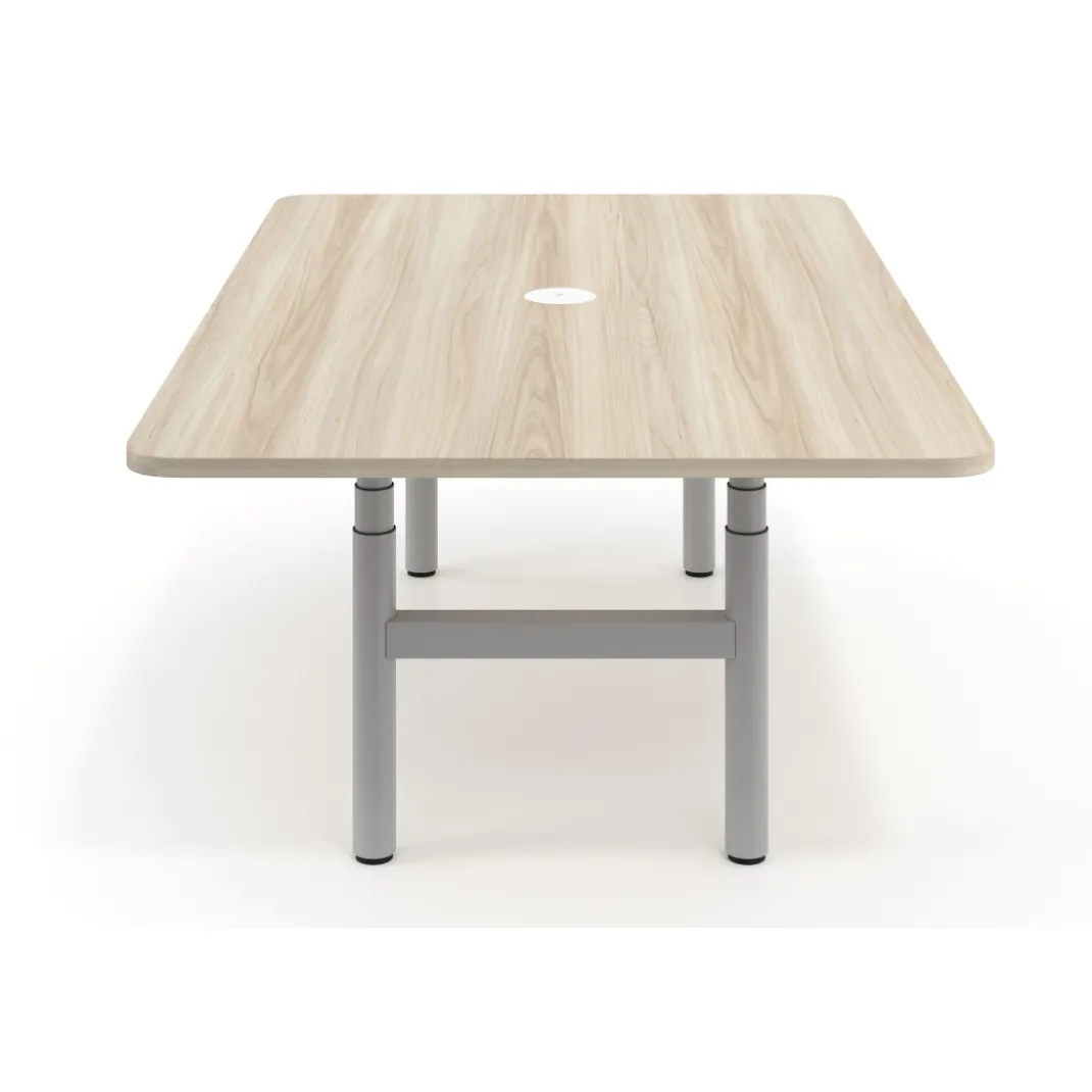 Mesa de Reuniones Elevable Erghos Core estructura blanca canto curvo