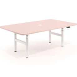 Mesa de Reuniones Elevable Erghos Core estructura blanca canto curvo