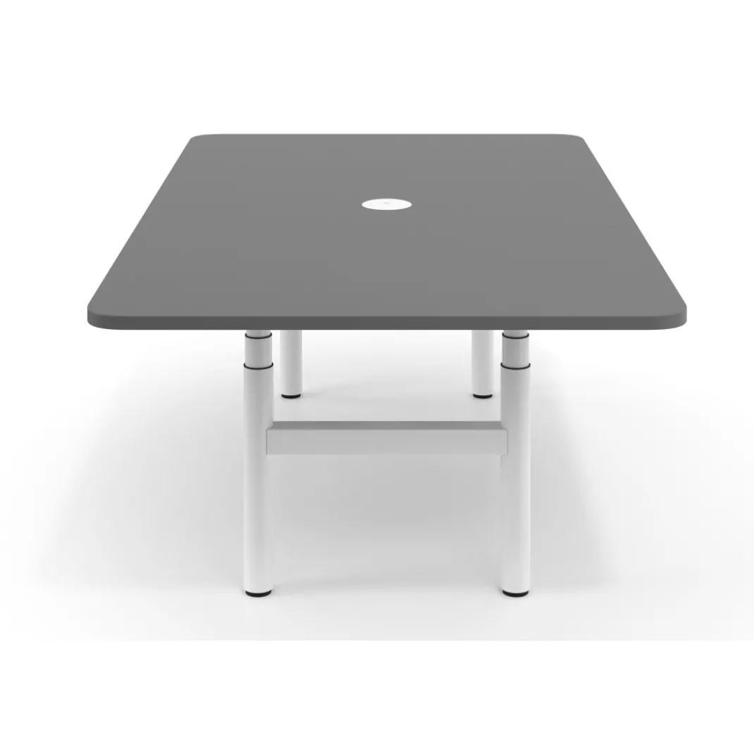 Mesa de Reuniones Elevable Erghos Core estructura blanca canto curvo
