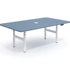 Mesa de Reuniones Elevable Erghos Core estructura blanca canto curvo