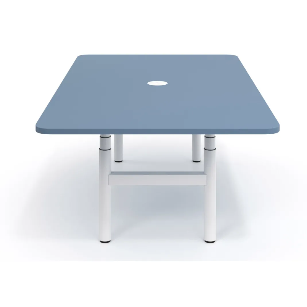Mesa de Reuniones Elevable Erghos Core estructura blanca canto curvo