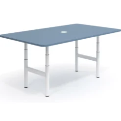 Mesa de Reuniones Elevable Erghos Core estructura blanca canto curvo